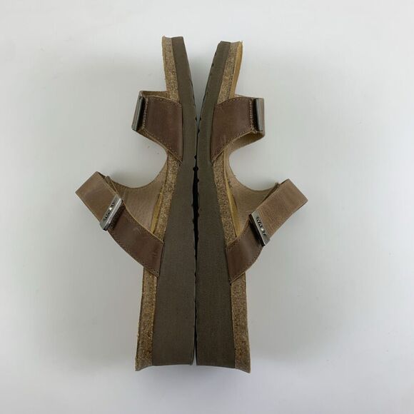 Naot Jacey Wide Sandal Slide Brown Leather Adjustable Wedge Slip On Womens 11 - Picture 11 of 15